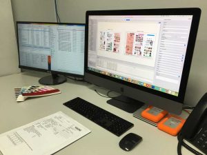A prepress desk