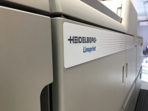 Side view of the digital printer