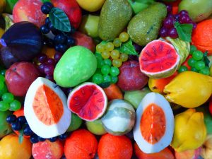 Very colourful fruit salad print