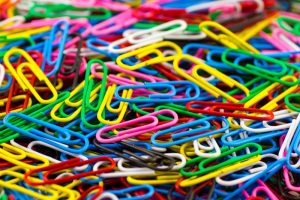 Colourful paper clips