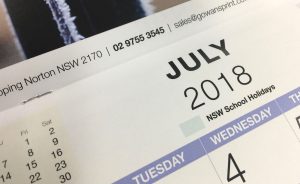 Calendars with leaves saddle stitched together