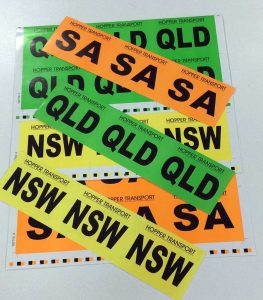 Fluorescent Stickers printed in Chipping Norton Sydney.