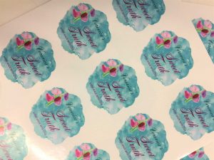 Round Stickers Blue Design