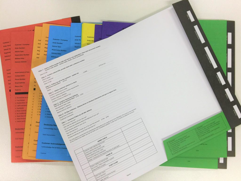 Follow up checklist manilla folders with fold in pockets custom printed