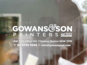 Clear vinyl stickers produced in Chipping Norton, Sydney