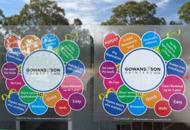 Clear dot vinyl stickers produced in Chipping Norton Sydney