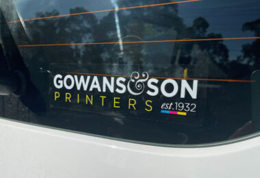 Clear vinyl white ink car stickers in Chipping Norton Sydney