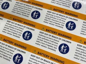 Button Battery Compliance Stickers in Chipping Norton Sydney