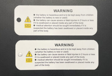 Button Battery Warning Compliance Tags in Chipping Norton Sydney