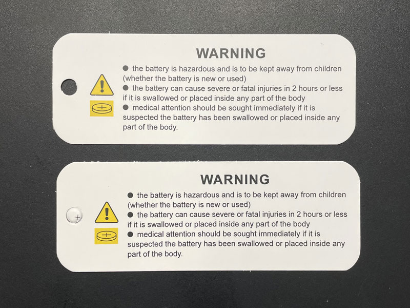 Button Battery Warning Compliance Tags in Chipping Norton Sydney