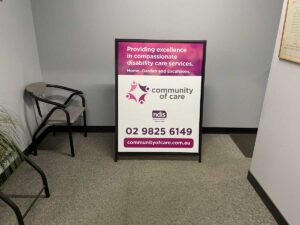A-frame Stand sign with corflute insert in Liverpool NSW