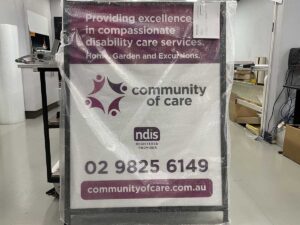 A-frame Stand sign with corflute insert in Chipping Norton Sydney