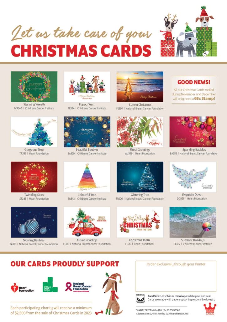 Get your 2023 Charity Christmas Cards Catalogue from us in Chipping Norton Sydney