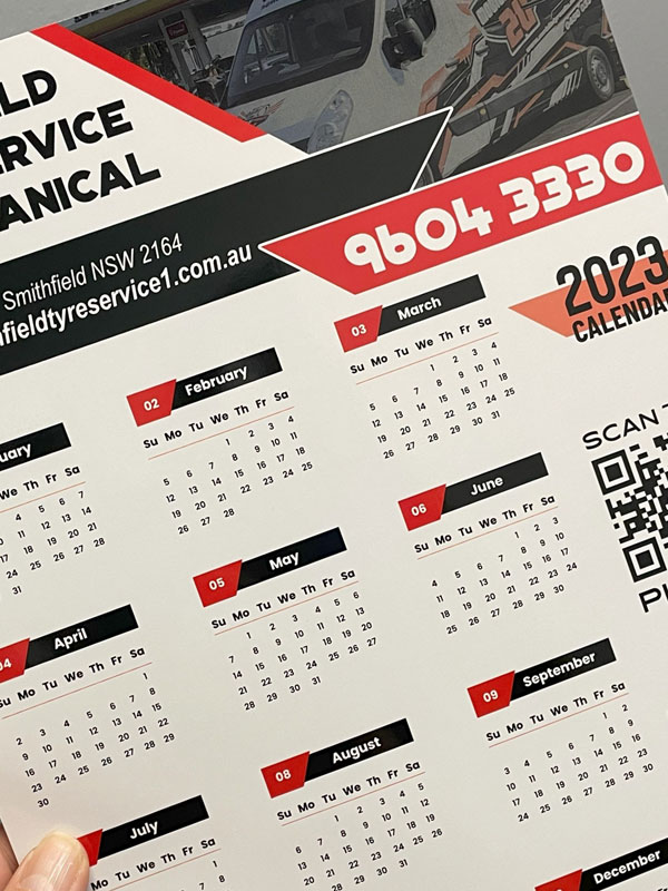 Calendar Card Liverpool printed in Liverpool NSW