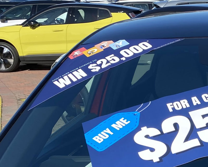 Windscreen Banners and Decals for Car Dealerships printed in Chipping Norton Sydney